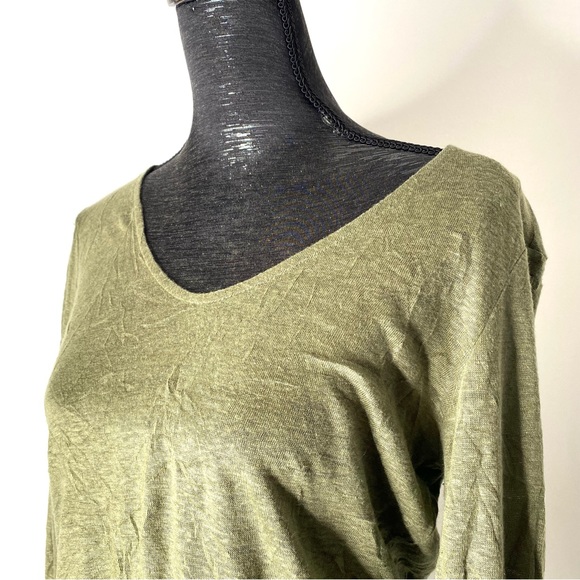 Sanctuary Sage Green Linen Tie Sleeve Top - Picture 3 of 9